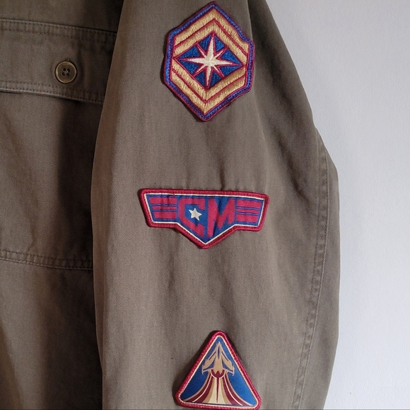 Unisex Captain Marvel Military Inspired Shirt With Patches Size XL 100% Cotton - Picture 7 of 8